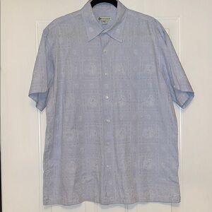 Wilke Rodriguez Men's Cotton Short Sleeve Shirt XL Blue Button Up Casual Golf